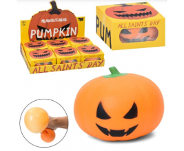 Іграшка MS 4716 гарбуз, 11см, антистрес, борошно, Halloween/Хелловін, в кор-ці, 6шт в дисплеї, 35-7-23,5см.